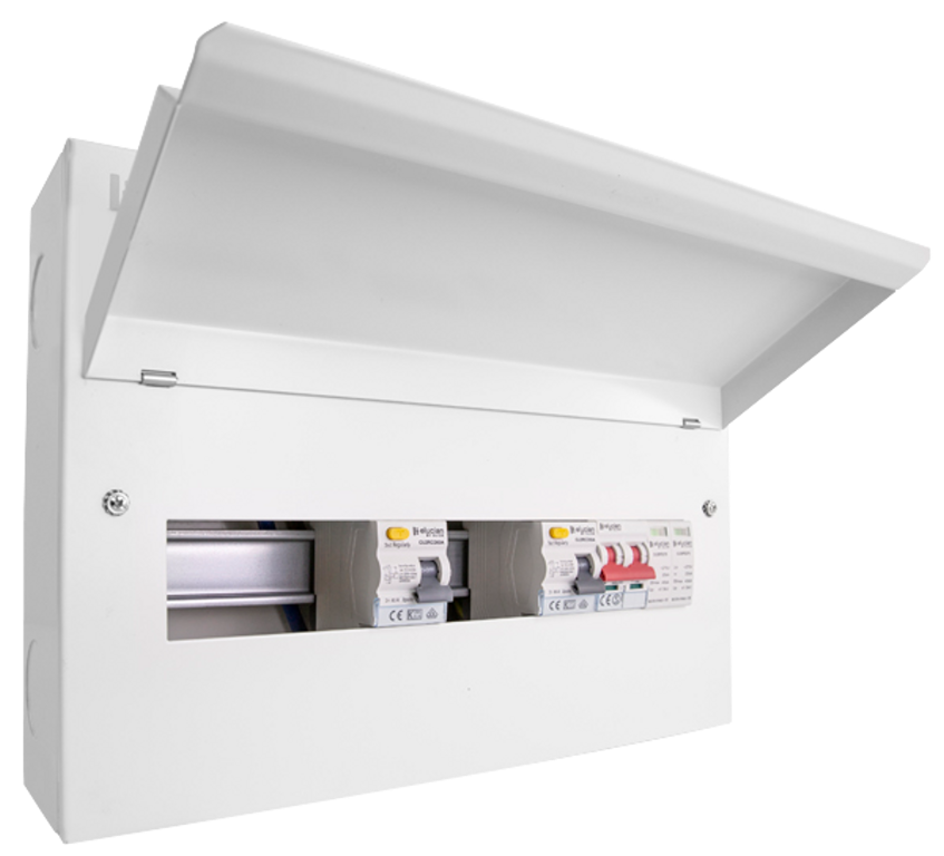 Elucian 4+4 Way SPD 100A Main Switch + Dual RCD Metal Consumer Unit