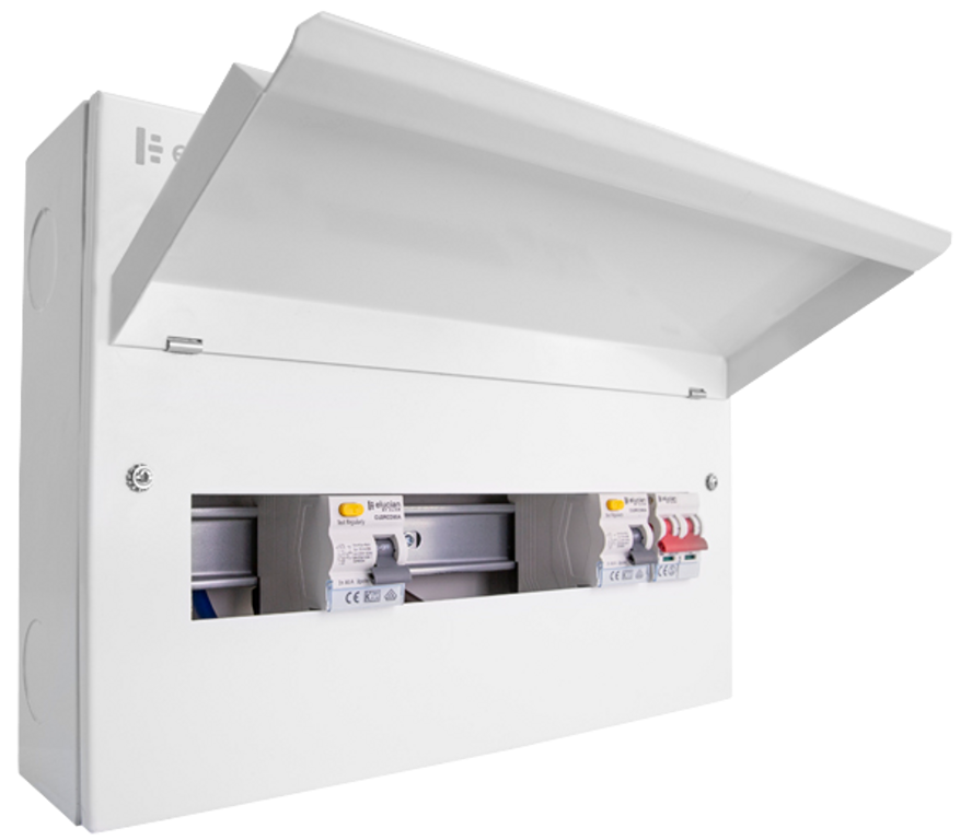 Elucian 10 Way 100A Main Switch Dual RCD High Integrity Metal Consumer Unit