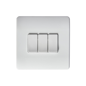 Forum 2 Gang 3 x 250W Integral Electric to Kinetic Wall Switch Black/White