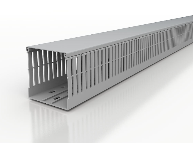 Canalplast 25mm x 60mm Narrow Open Slot Grey Trunking (2m Length)