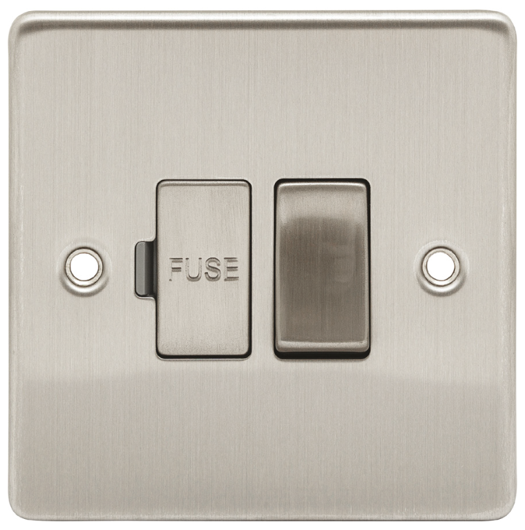 Niglon 13A Switched Fused Spur Brushed Chrome