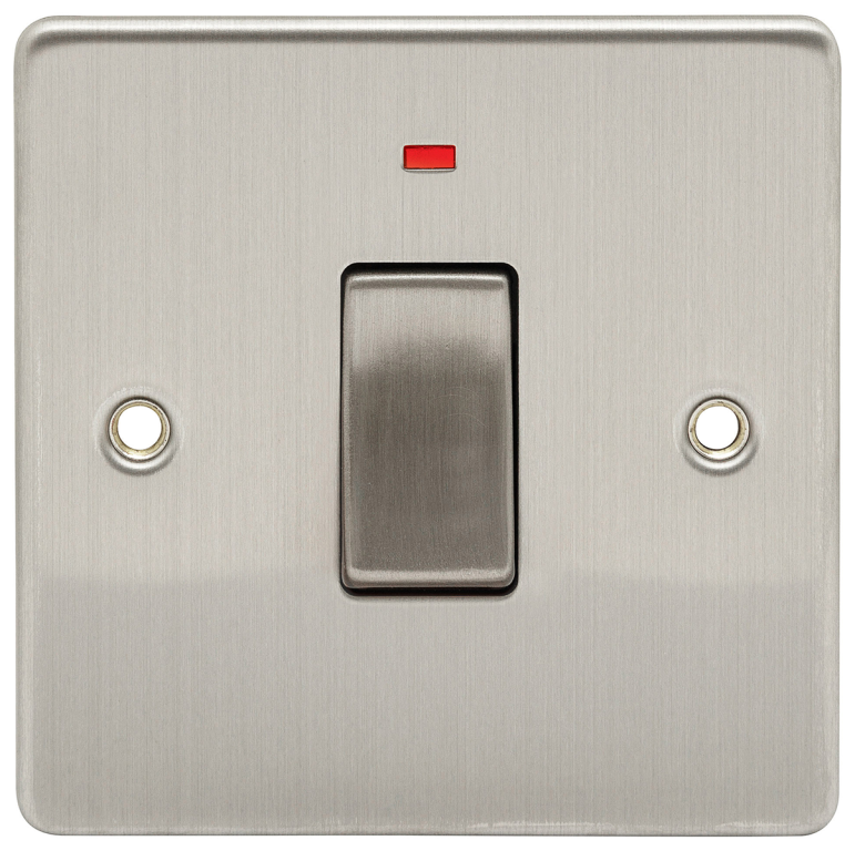 Niglon 45A DP 1 Gang Switch With Neon Brushed Chrome