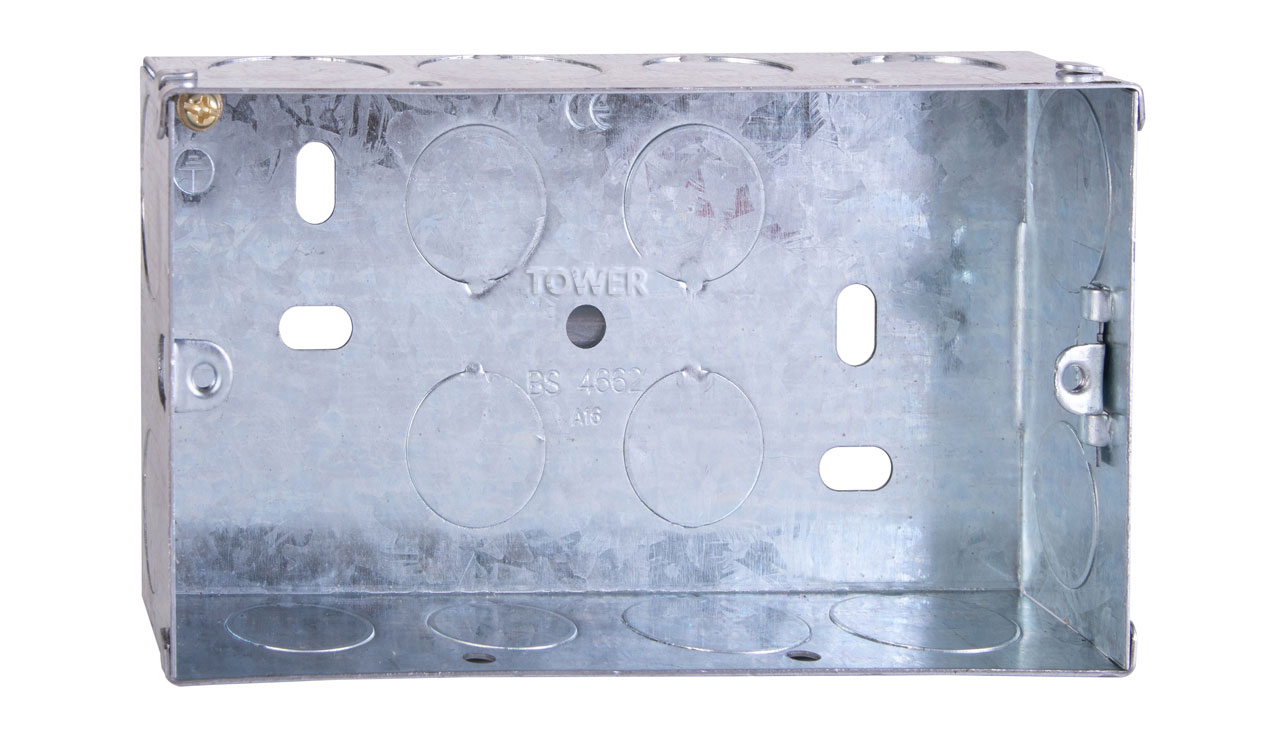 2 Gang 35mm Deep Metal Knockout Box