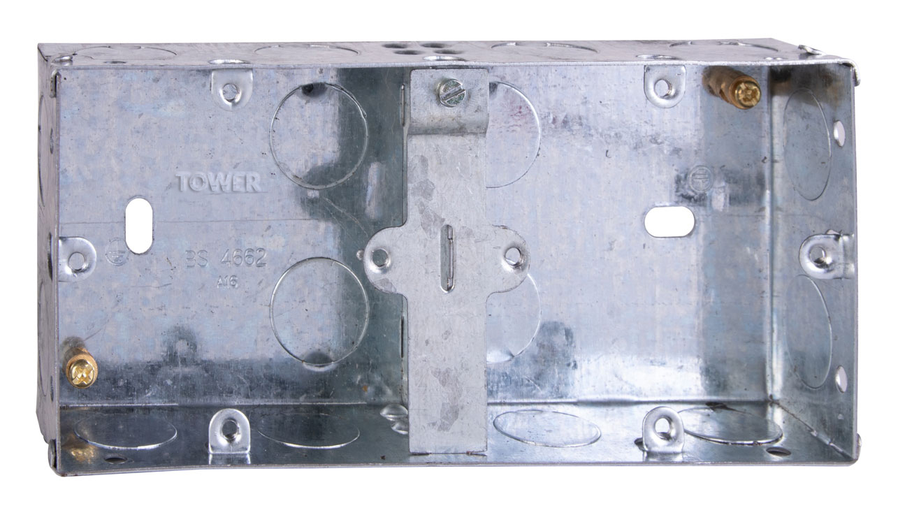 1 + 1 Gang 35mm Dual Metal Knockout Box