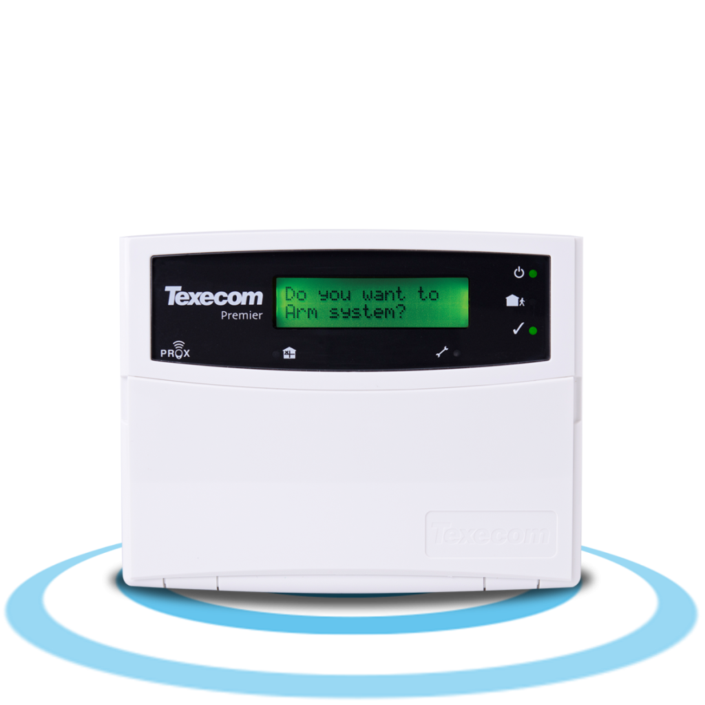 Texecom Premier Elite Green LCD LCDP Keypad With Proximity Tag Reader White