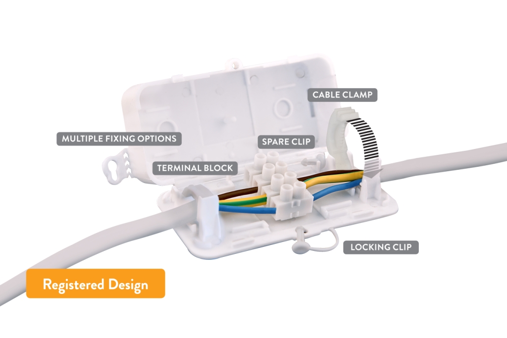 Hylec Debox 24A 4P Screwed In-Line Connector Junction Box
