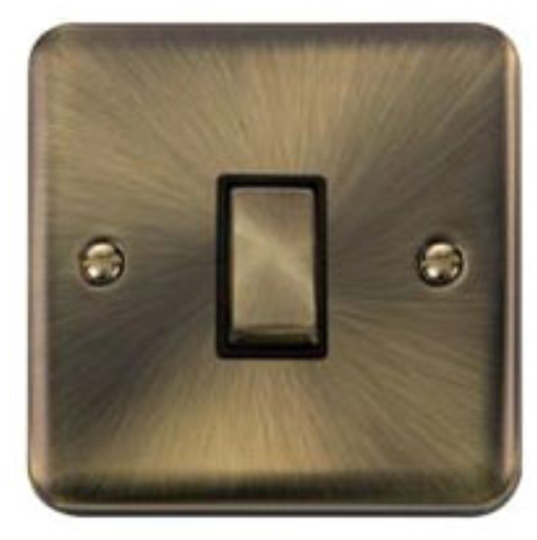 Click Smart 1 Gang 1 Aperture Plate And 10AX Retractive Switch Antique Brass