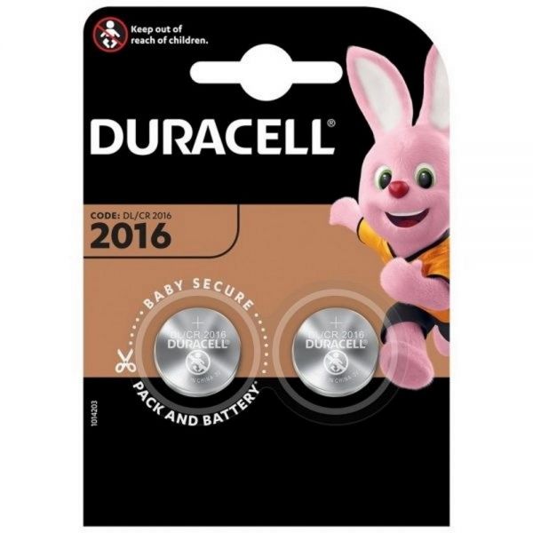 Duracell 2016 3V Lithium Button Cell Battery (Pack of 2)