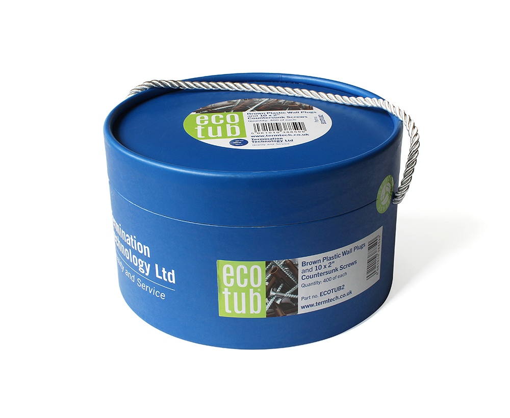 Term Tech Recyclable Ecotub Trade Tub 400 x Brown Plugs/PZ Woodscrews