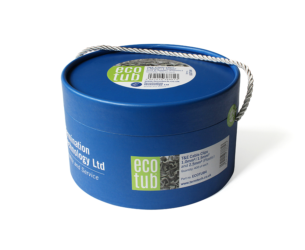 Term Tech Recyclable Ecotub T&E Clip Trade Tub 400 x 1.5/2.5mm Clips