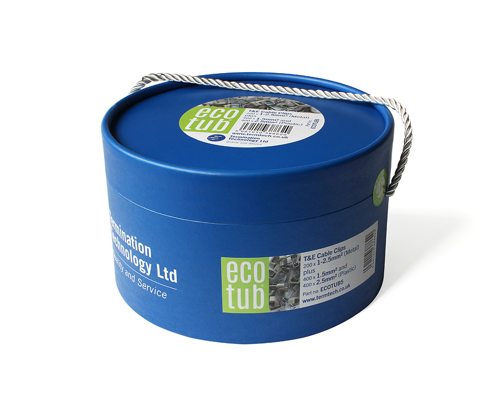 Term Tech Recyclable Ecotub Metal T&E Clip Trade Tub 1000 Mixed Clips