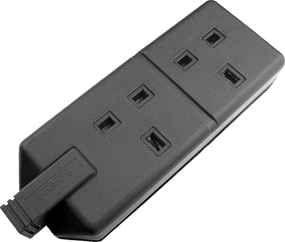 BG 13A 2 Gang Trailing Socket Black