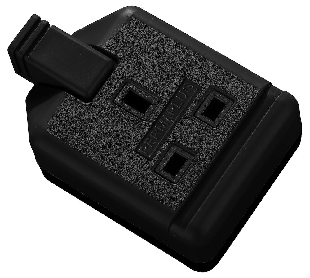 BG 13A 1 Gang Trailing Socket Black