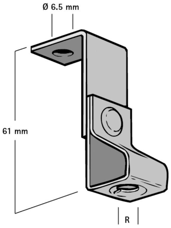 Walraven Britclips 58x6.5mm Right Angle Threaded Rod Hanger