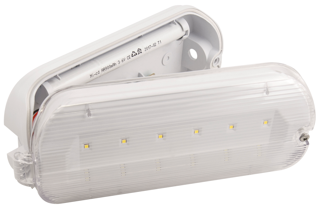 ESP Duceri 3W IP65 Maintained Emergency Bulkhead With Hinged Lid 5500K