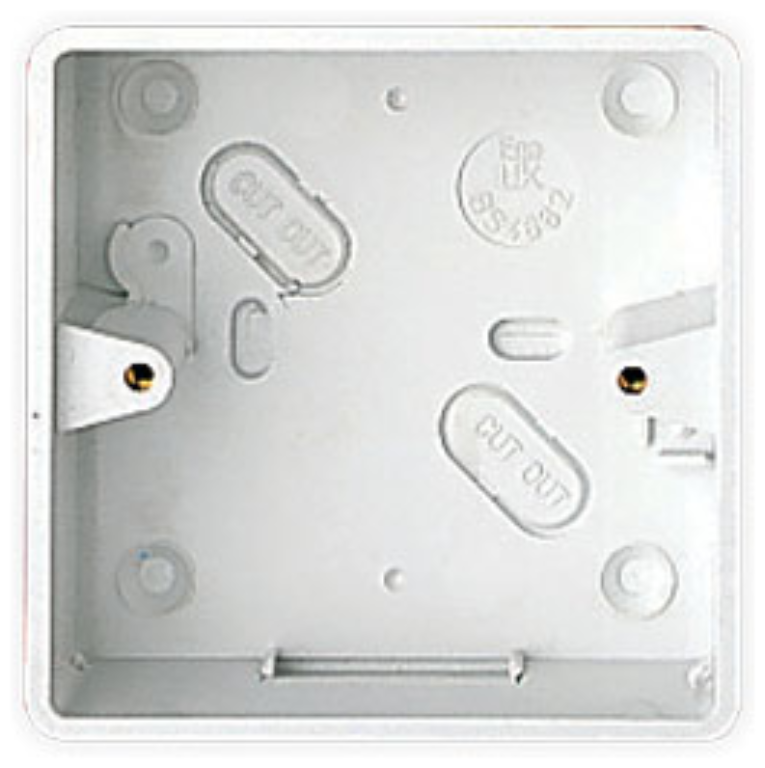 MK Egatube 1 Gang 20mm Knockout Box Rounded Corners White