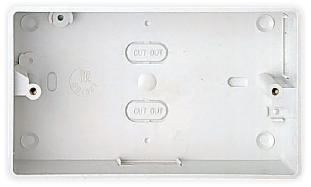 MK Egatube 2 Gang 20mm Knockout Box Rounded Corners White