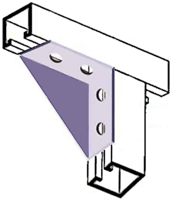 CSS 4 Hole 90 Degree Gusset Angle Bracket