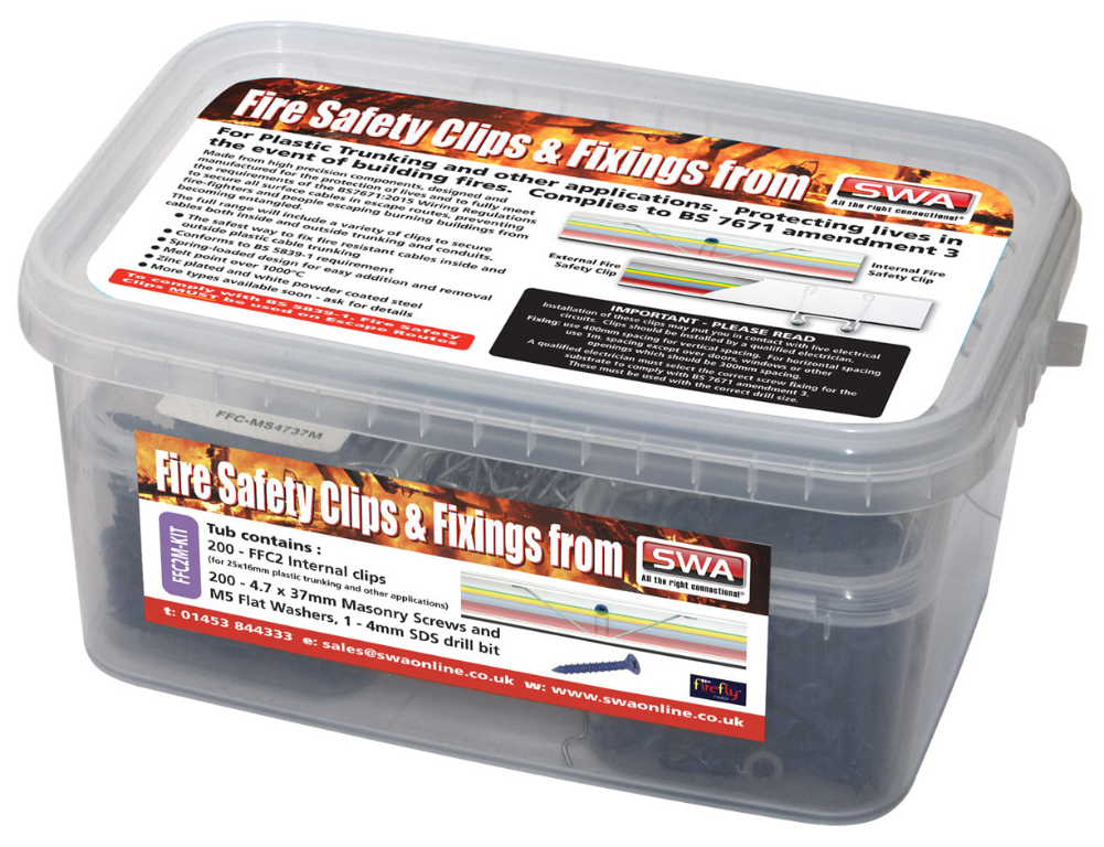 SWA Firefly External Zinc Clips for 25 x 16mm Plastic Trunking