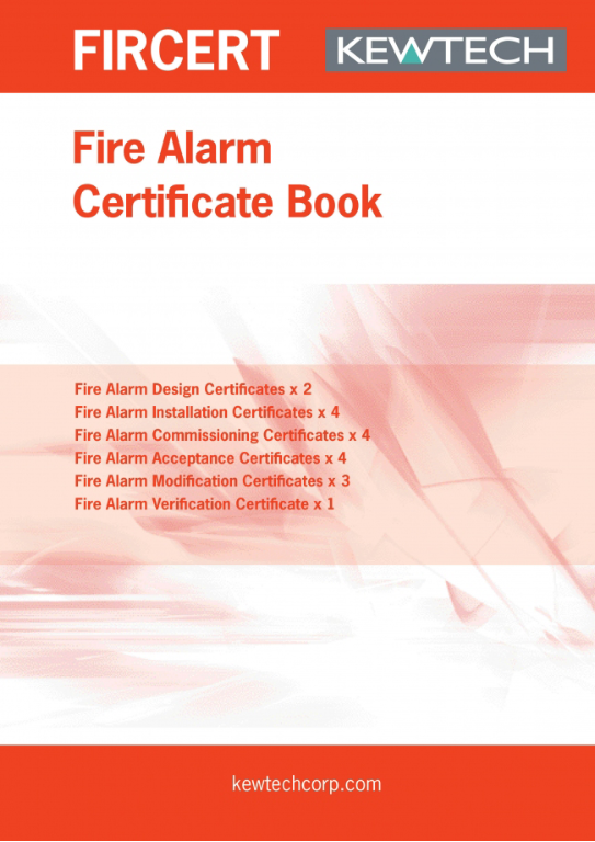 Kewtech Fire Certificates Pad