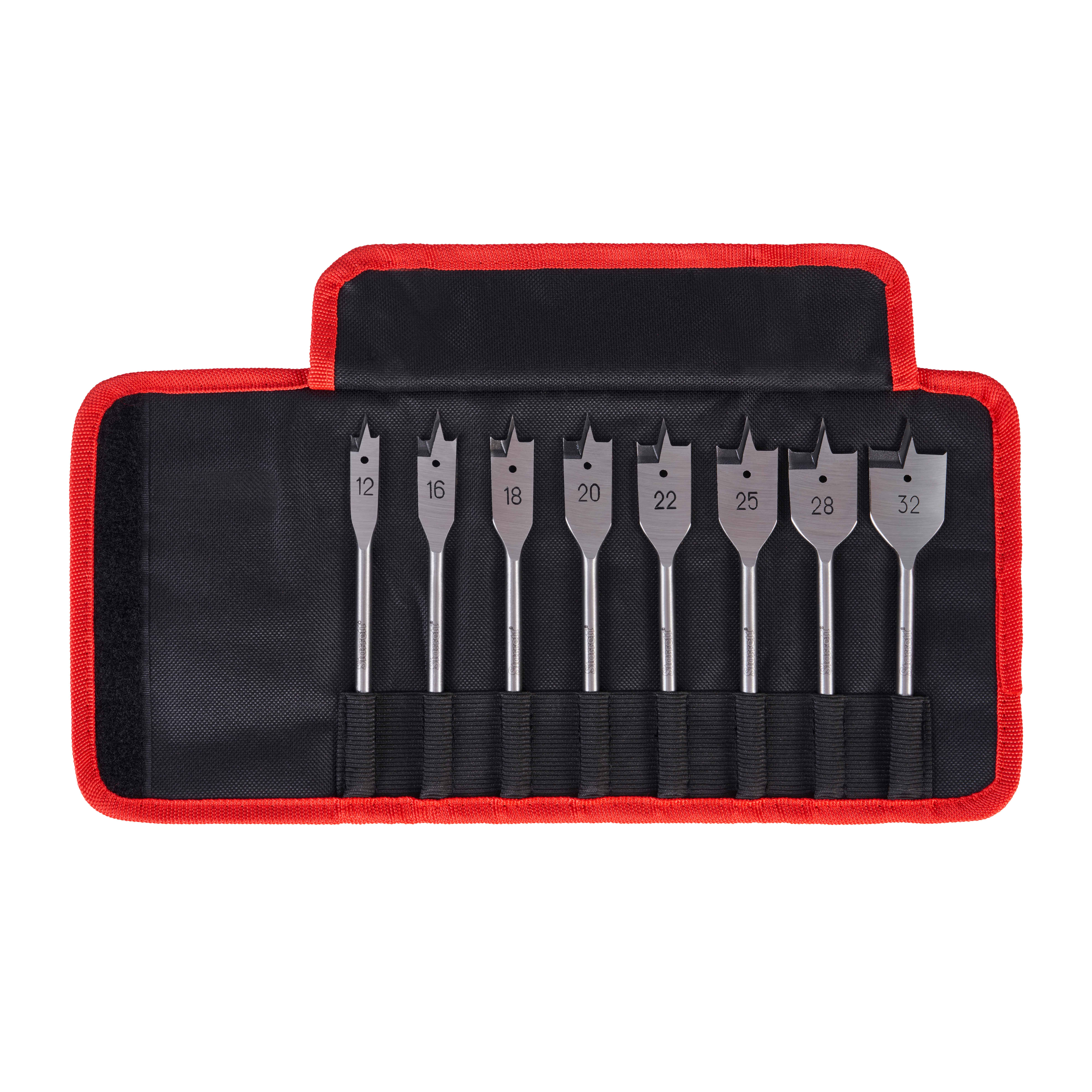 Starrett 8 Piece Flat Wood Hex Shank Drill Bit Set