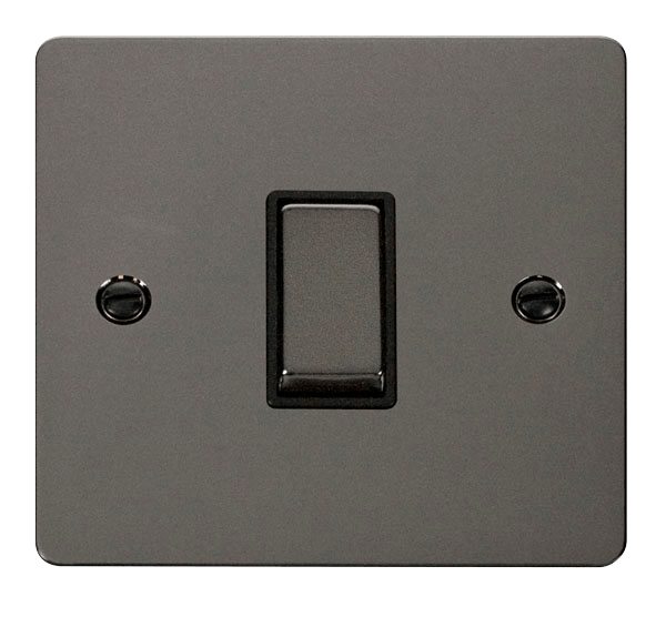 Click Define 10A 1 Gang 2 Way Plate Switch Black Nickel with Black Inserts