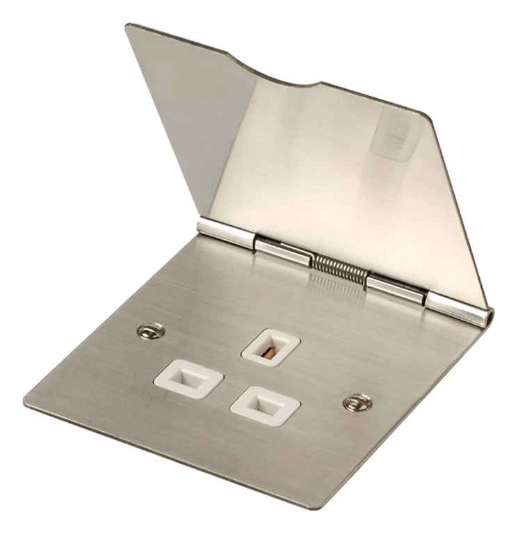 Click Essentials 13A 1 Gang Floor Socket Outlet Stainless Steel