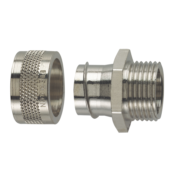 Flexicon 20mm Brass Fixed External Thread Connector For Flexible Conduit
