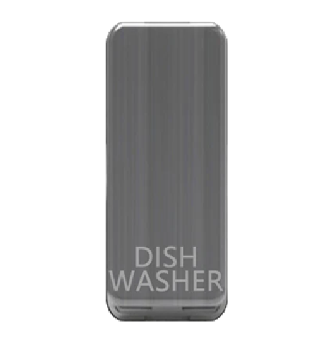 Thrion Grid Switch Rocker Cover Marked "Dishwasher" Brushed Chrome