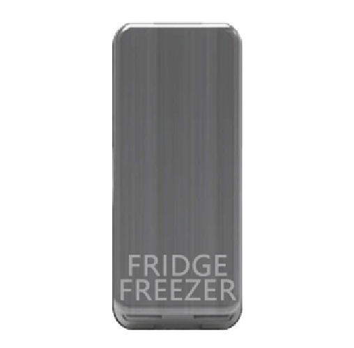 Thrion Grid Switch Rocker Cover Marked "Fridge" Brushed Chrome