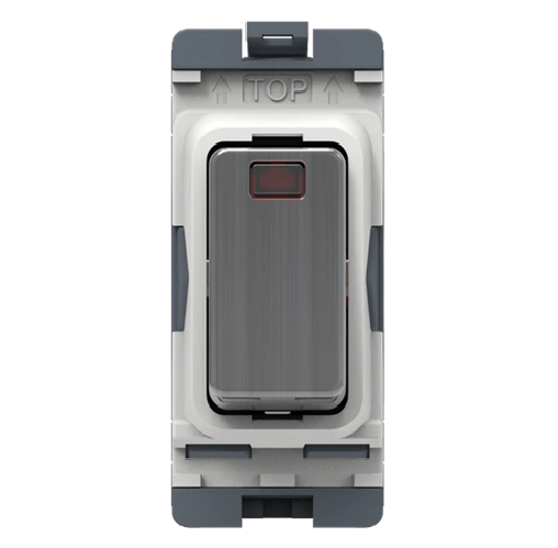 Thrion 20A DP LED Grid Switch Module Brushed Chrome 