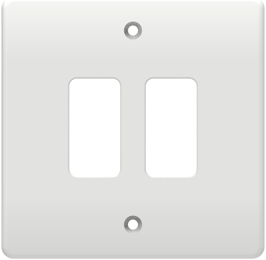 Thrion 2 Gang Grid Switch Front Plate White