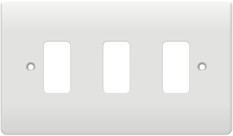 Thrion 3 Gang Grid Switch Front Plate White