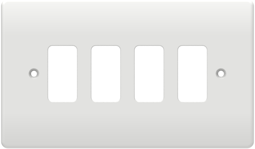Thrion 4 Gang Grid Switch Front Plate White