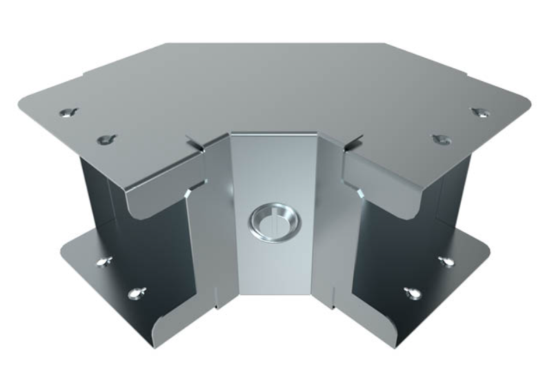 Unitrunk Quick Fix 100 x 50mm 2 Compartment 90° Internal Lid Bend - Pre Galvanised
