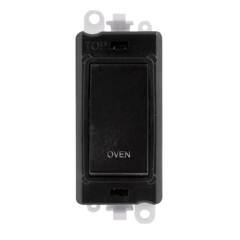 Click GridPro 20A DP Switch Module Black Engraved 'Oven'