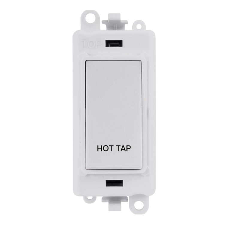 Click GridPro 20A DP Switch Module Polar White Engraved 'Hot Tap'