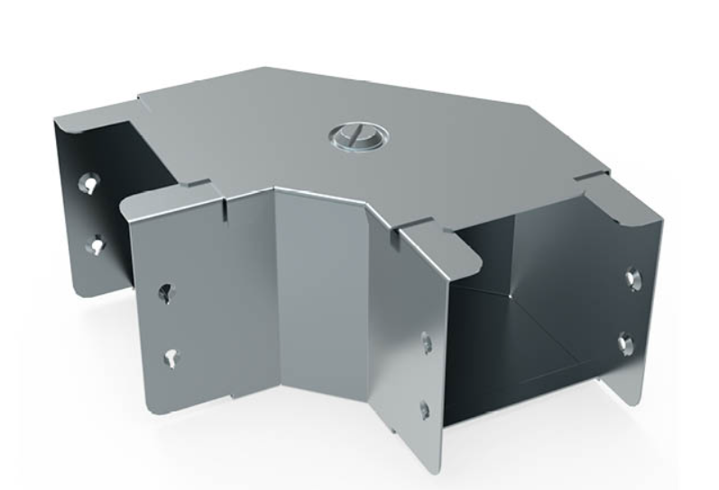 Unitrunk Quick Fix 100 x 50mm 2 Compartment 90° Top Lid Bend - Pre Galvanised