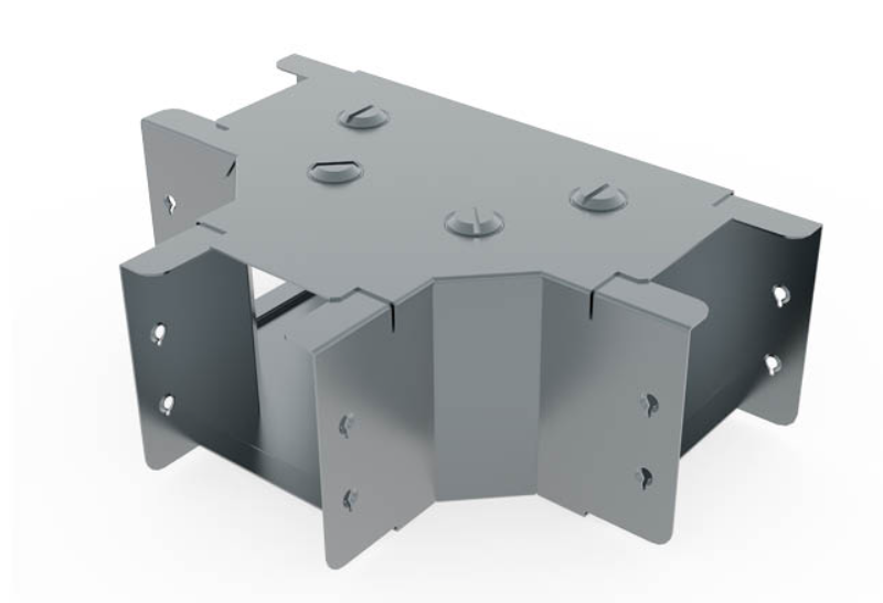 Unitrunk Quick Fix 100 x 50mm 2 Compartment Top Lid Tee - Pre Galvanised