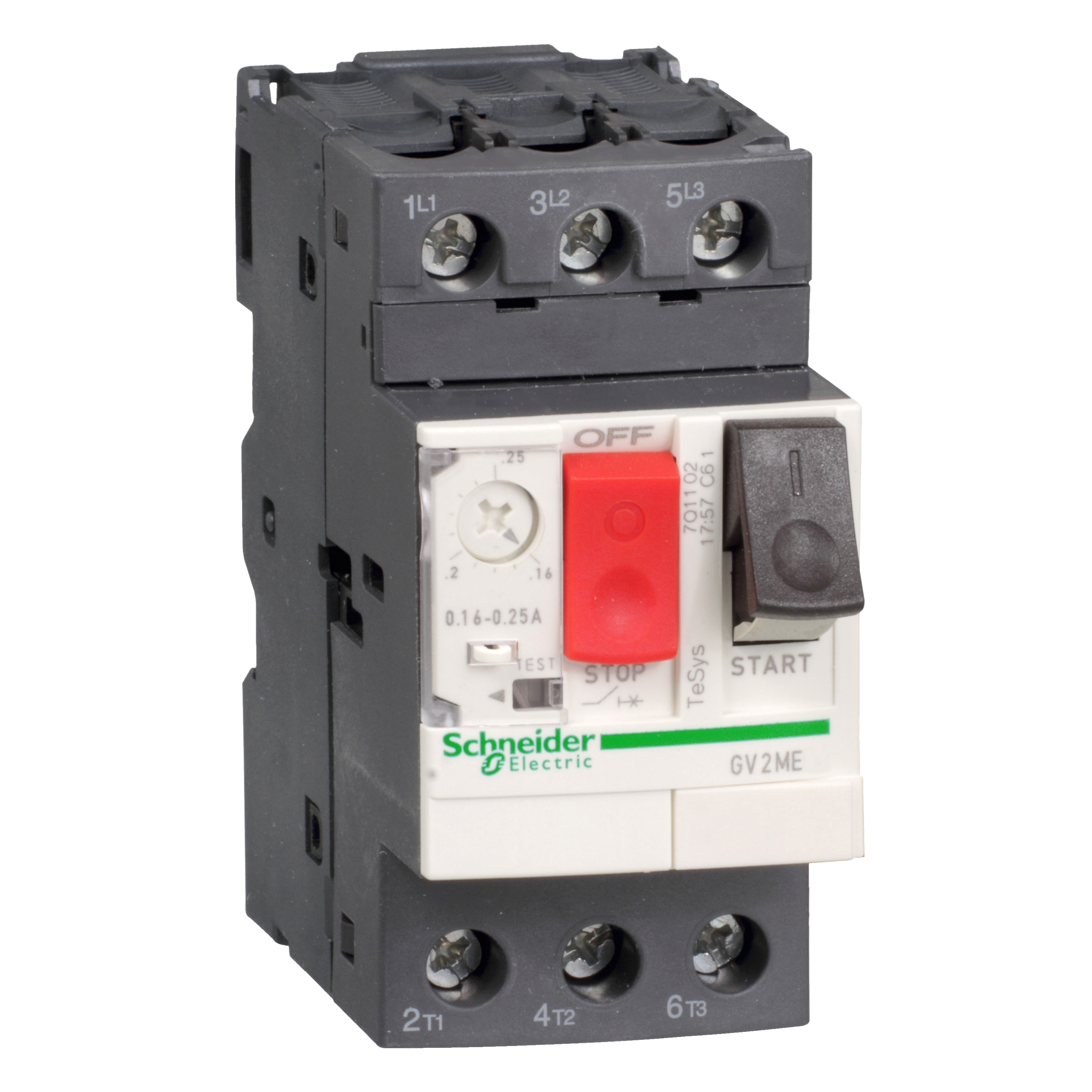 Schneider TeSys GV2 1.0-1.6A 3 Pole Thermal Magnetic Motor Circuit Breaker