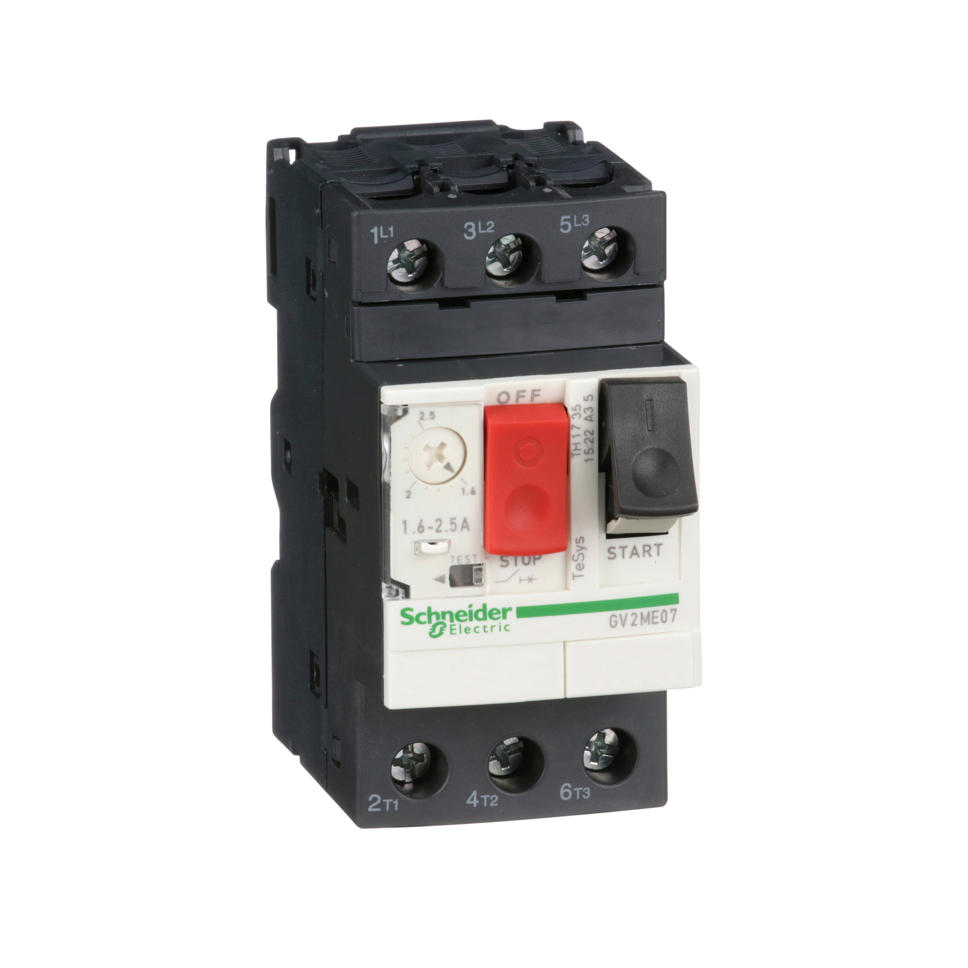 Schneider TeSys GV2 1.6-2.5A 3 Pole Thermal Magnetic Motor Circuit Breaker