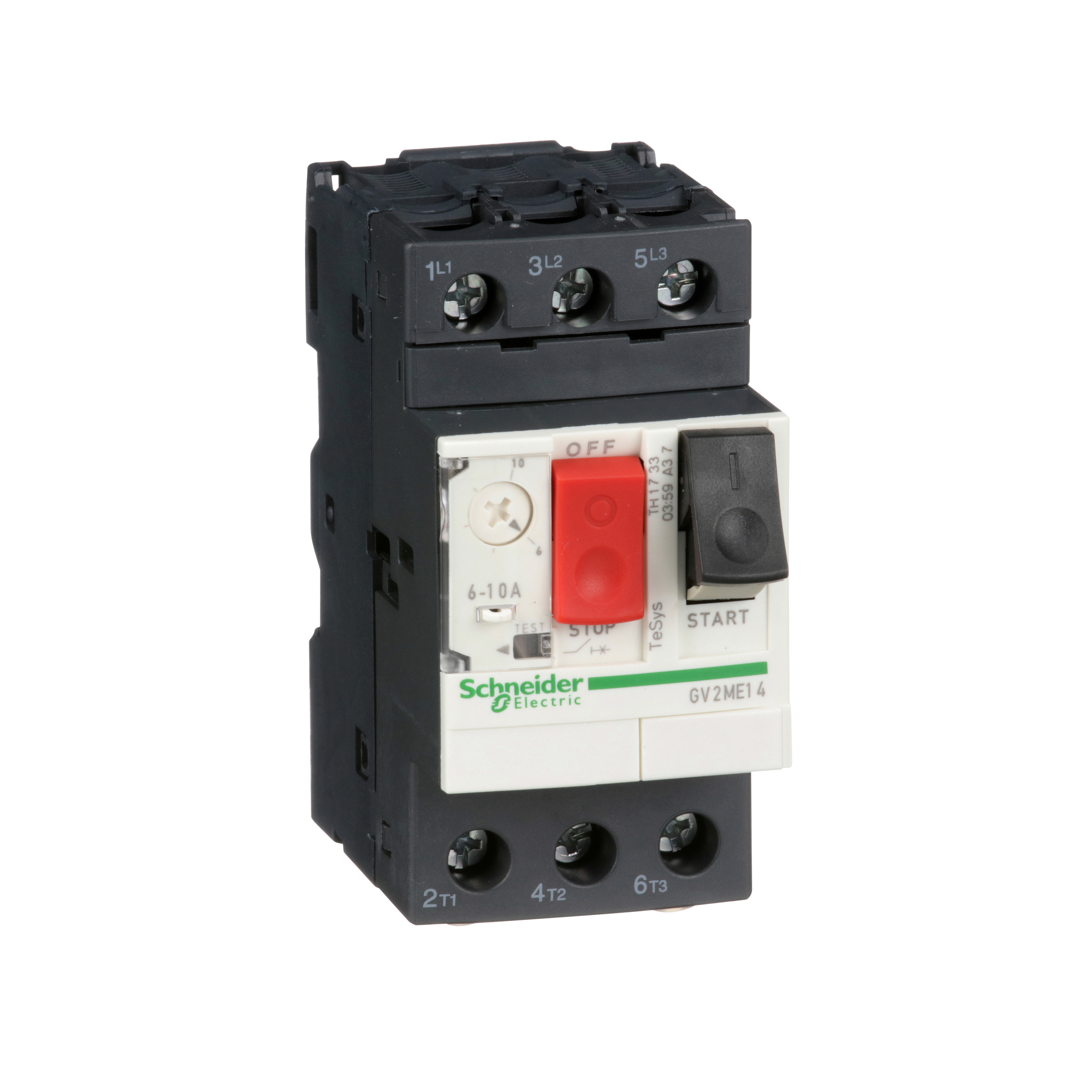 Schneider TeSys GV2 6.0-10A 3 Pole Thermal Magnetic Motor Circuit Breaker