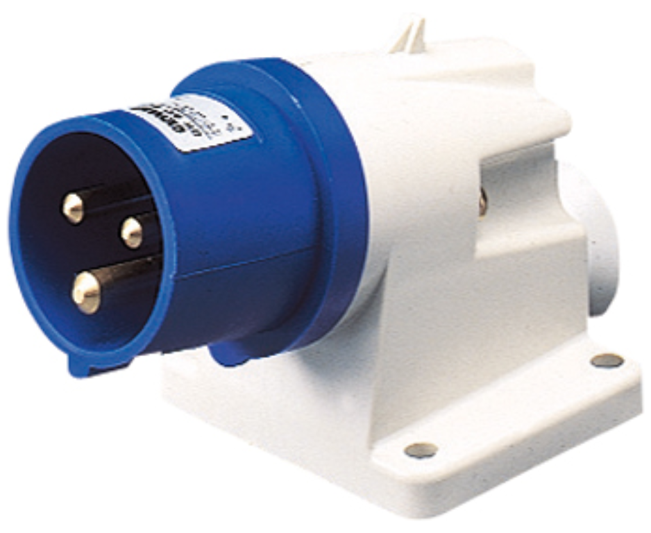 Gewiss 16A 2P+E 240V Blue Angled Appliance Inlet IP44