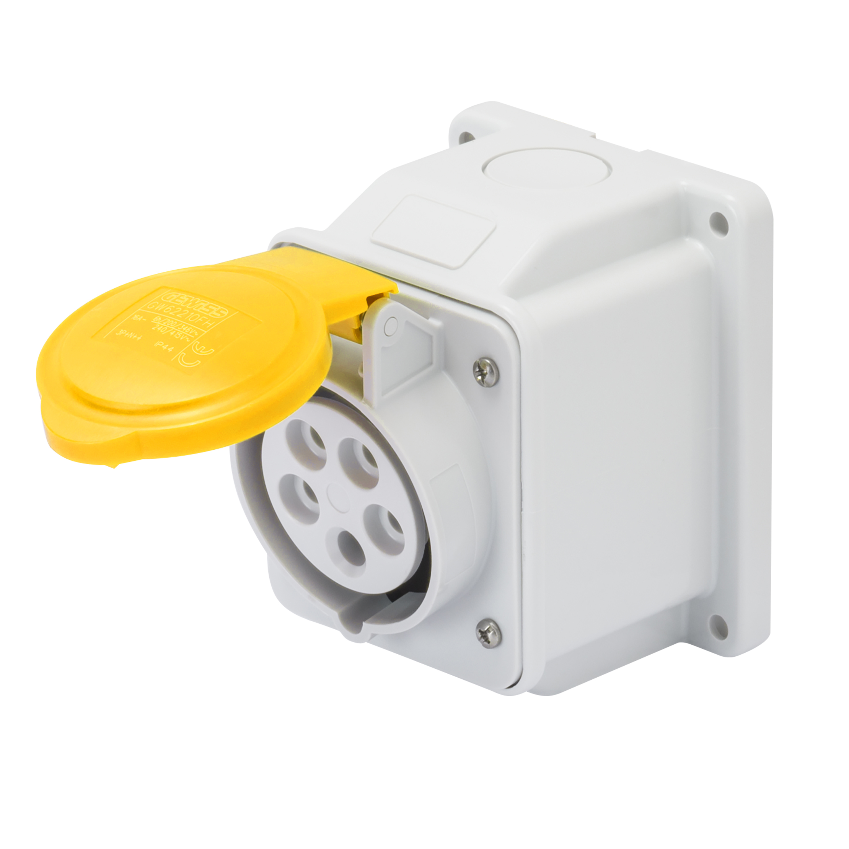 Gewiss 16A 2P+E 110V Yellow Wall Socket IP44