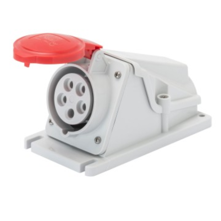 Gewiss 32A 3P+N+E 415V Red Angled Socket IP44