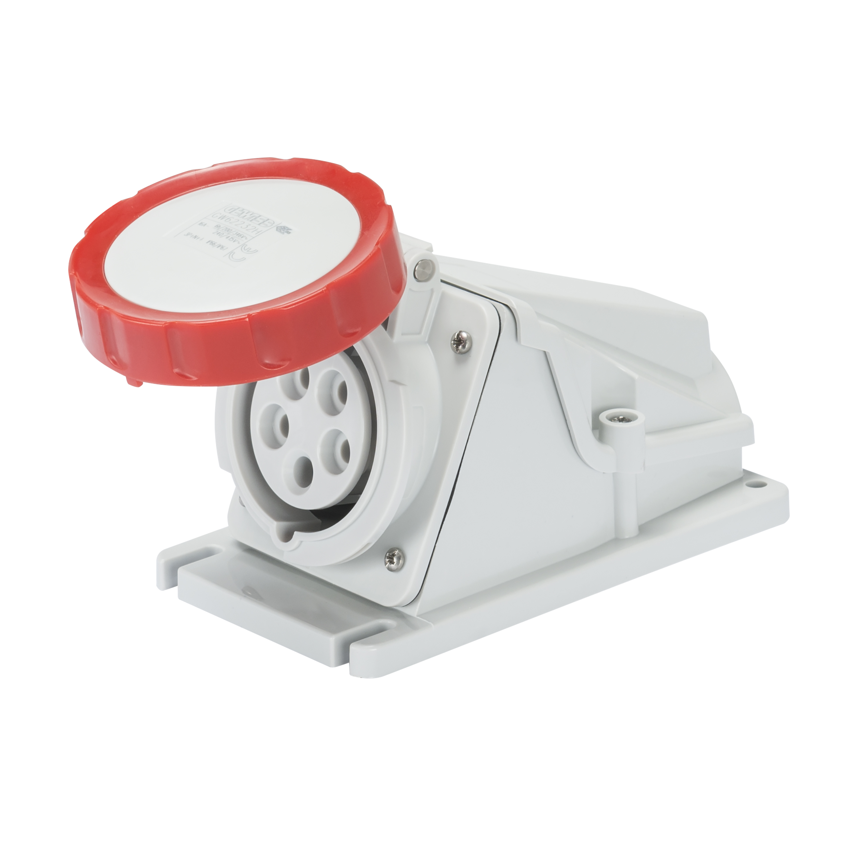 Gewiss 32A 3P+N+E 415V Red Angled Socket IP67