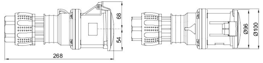 Gewiss 63A 3P+E 415V Red Coupler IP44