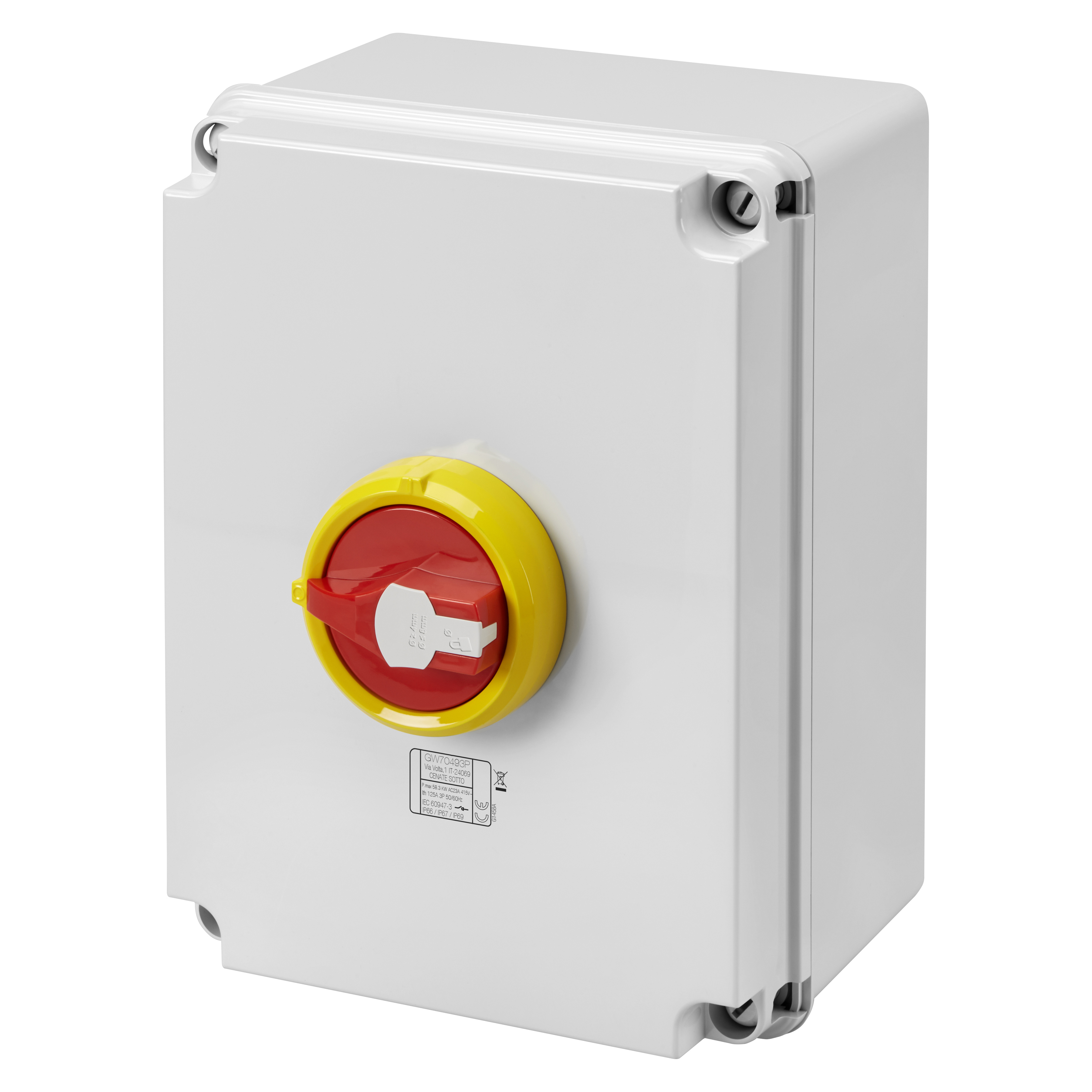 Gewiss 100A 4 Pole Emergency Rotary Isolator With Lockable Knob IP69