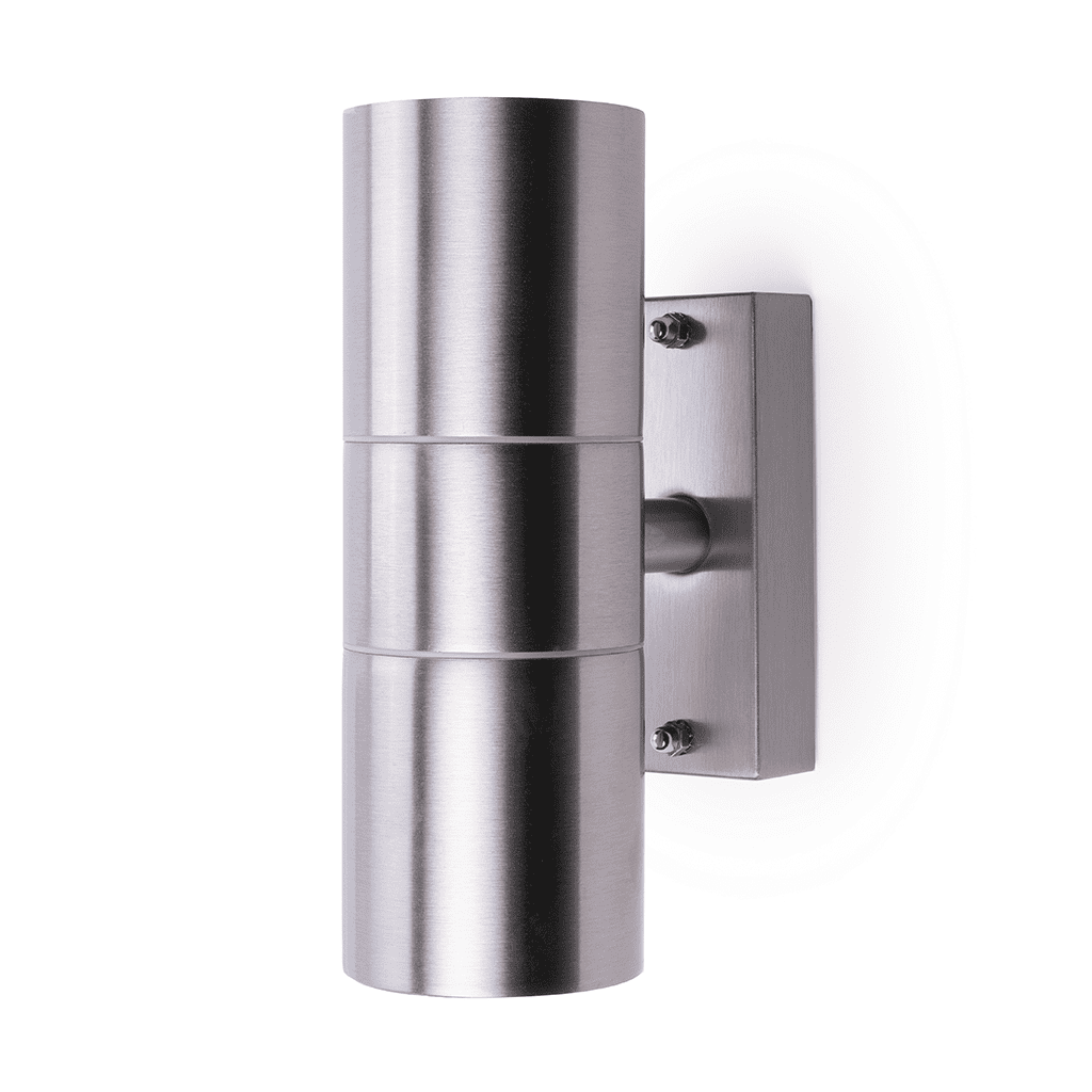 Hispec Coral 2x35W GU10 IP44 Fixed Up/Down Wall Light Stainless Steel (Lamp not Included)