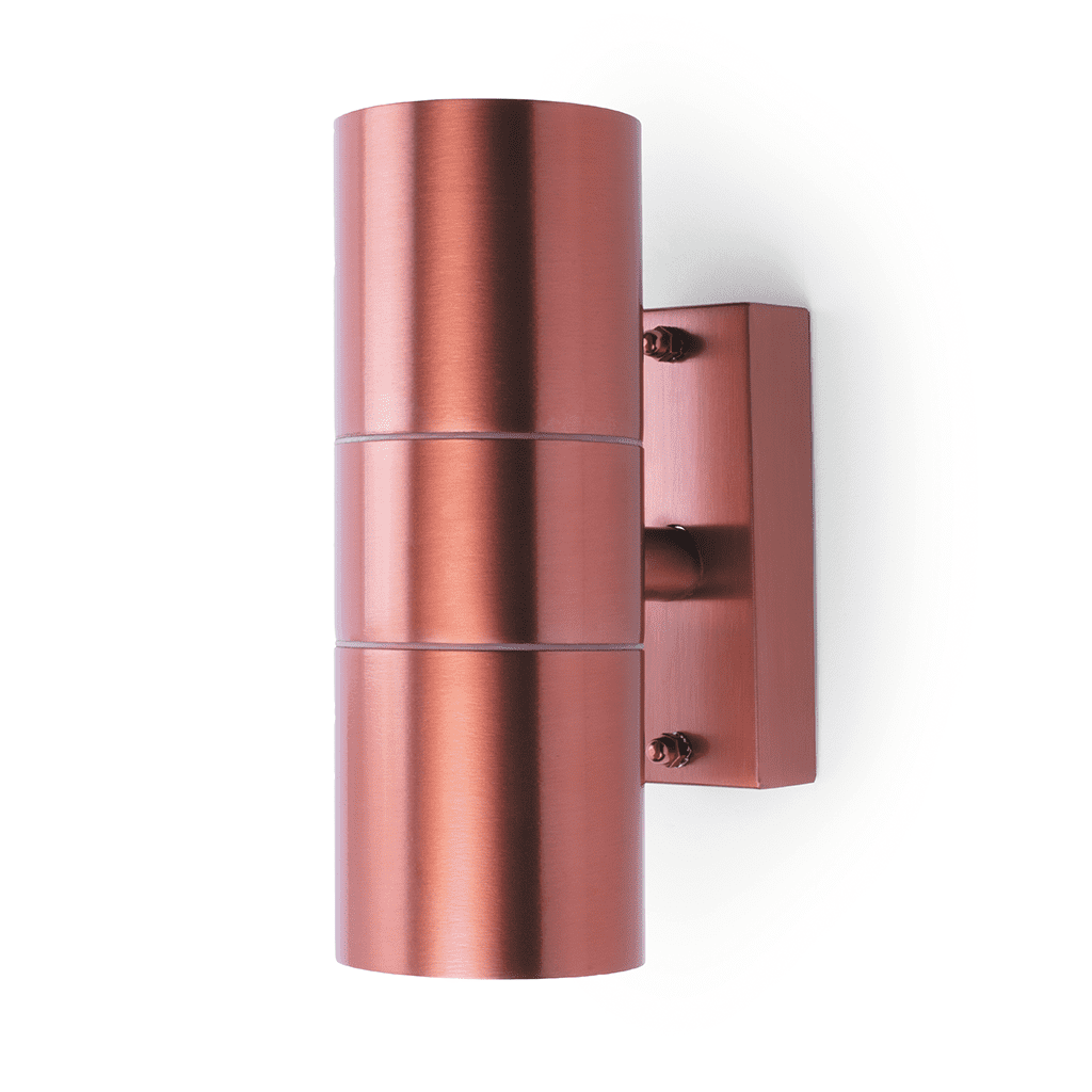 Hispec Coral 2x35W GU10 IP44 Fixed Up/Down Wall Light Copper (Lamp not Included)